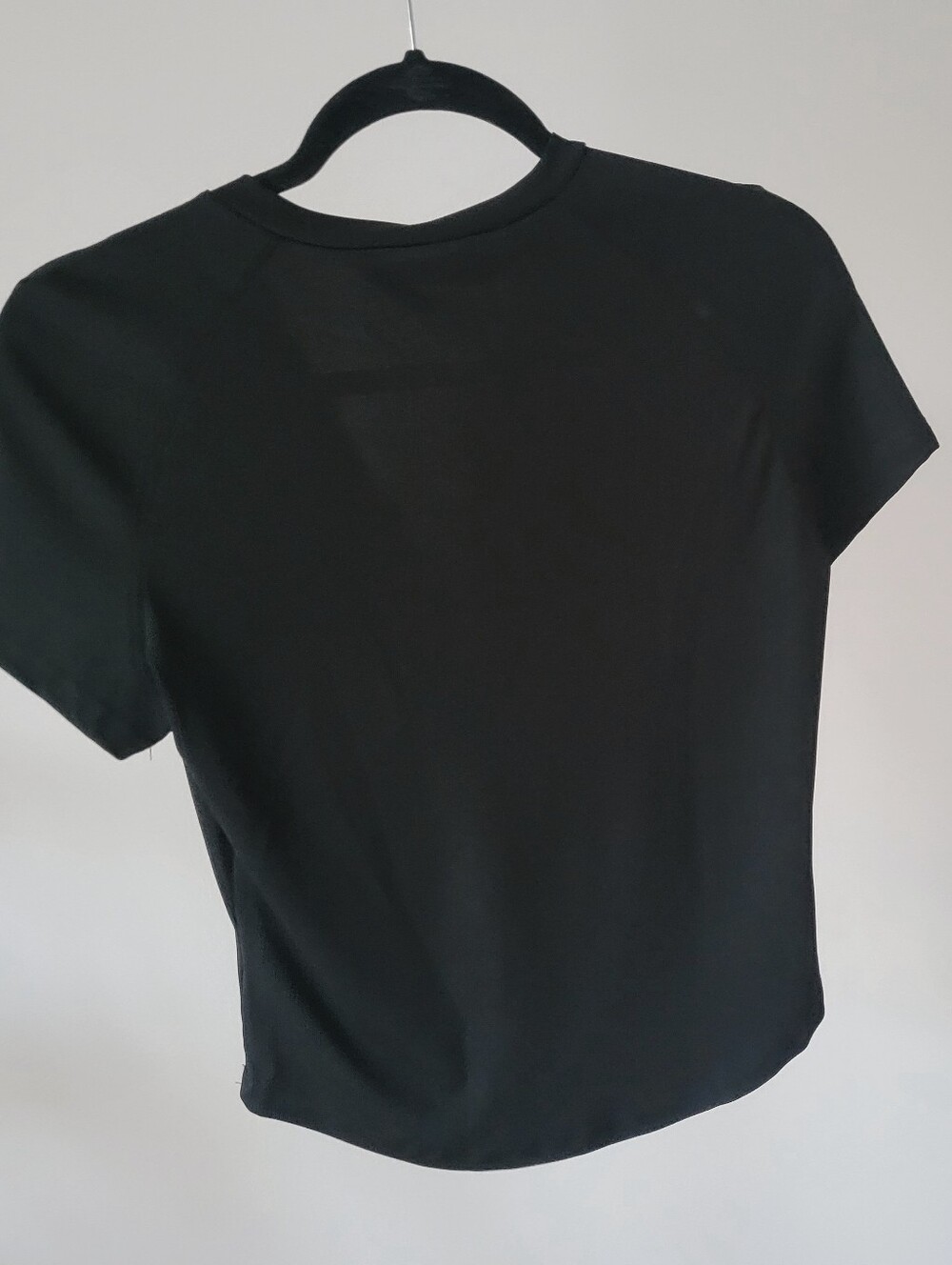 Cider Black Top Zipper V-neckline Ribbed Large Nwt Tshirt Tee Shirt Sporty Slim - Picture 3 of 6